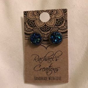 Shiny Blue Earrings